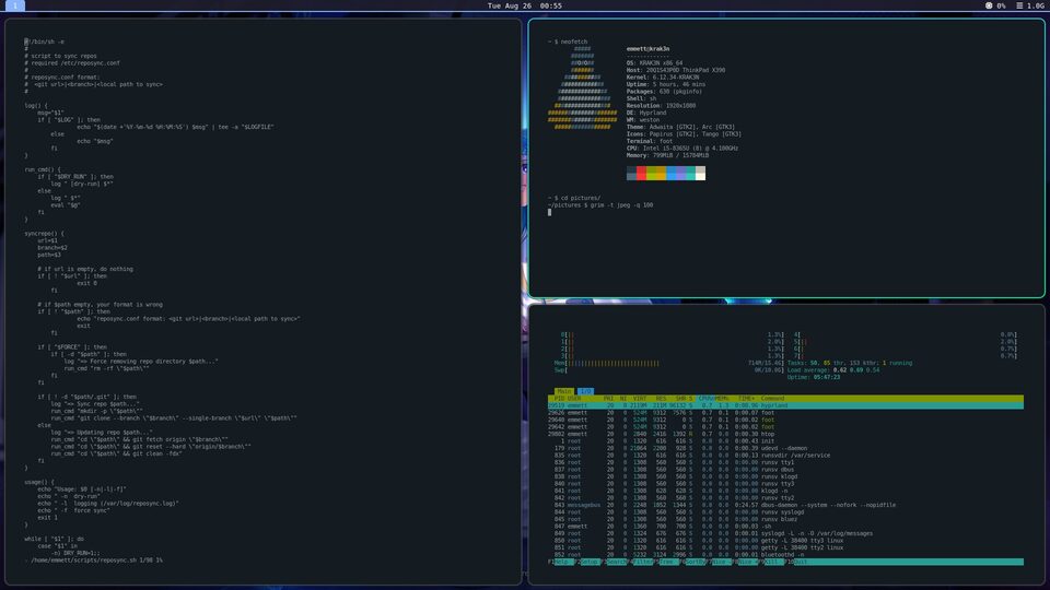 KRAK3N running Hyprland